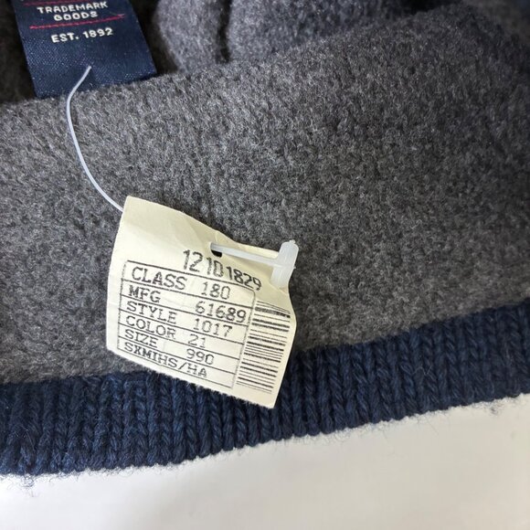 VTG Deadstock Abercrombie & Fitch Fair Isle Beanie Wool Blend Navy - Picture 7 of 8